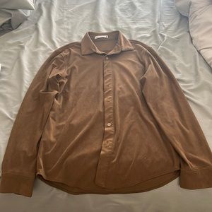 Brown Suede Button Down